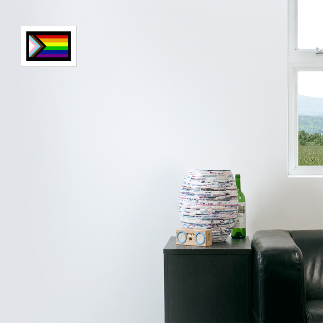 Progress Pride Rainbow Flag For Inclusivity by PowderShot
